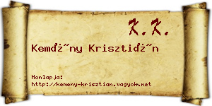 Kemény Krisztián névjegykártya